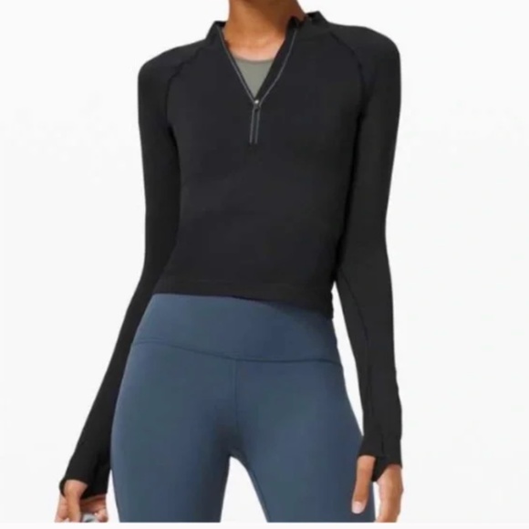 Lululemon Swiftly Tech 1/2 Zip 2.0 *Cool Black/Graphite Grey Size 8 - Picture 3 of 11